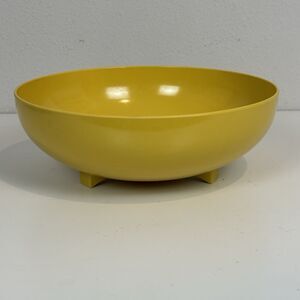 VTG Mid-Century PROLON Salad Mixing Melmac Footed Bowl MCM Yellow